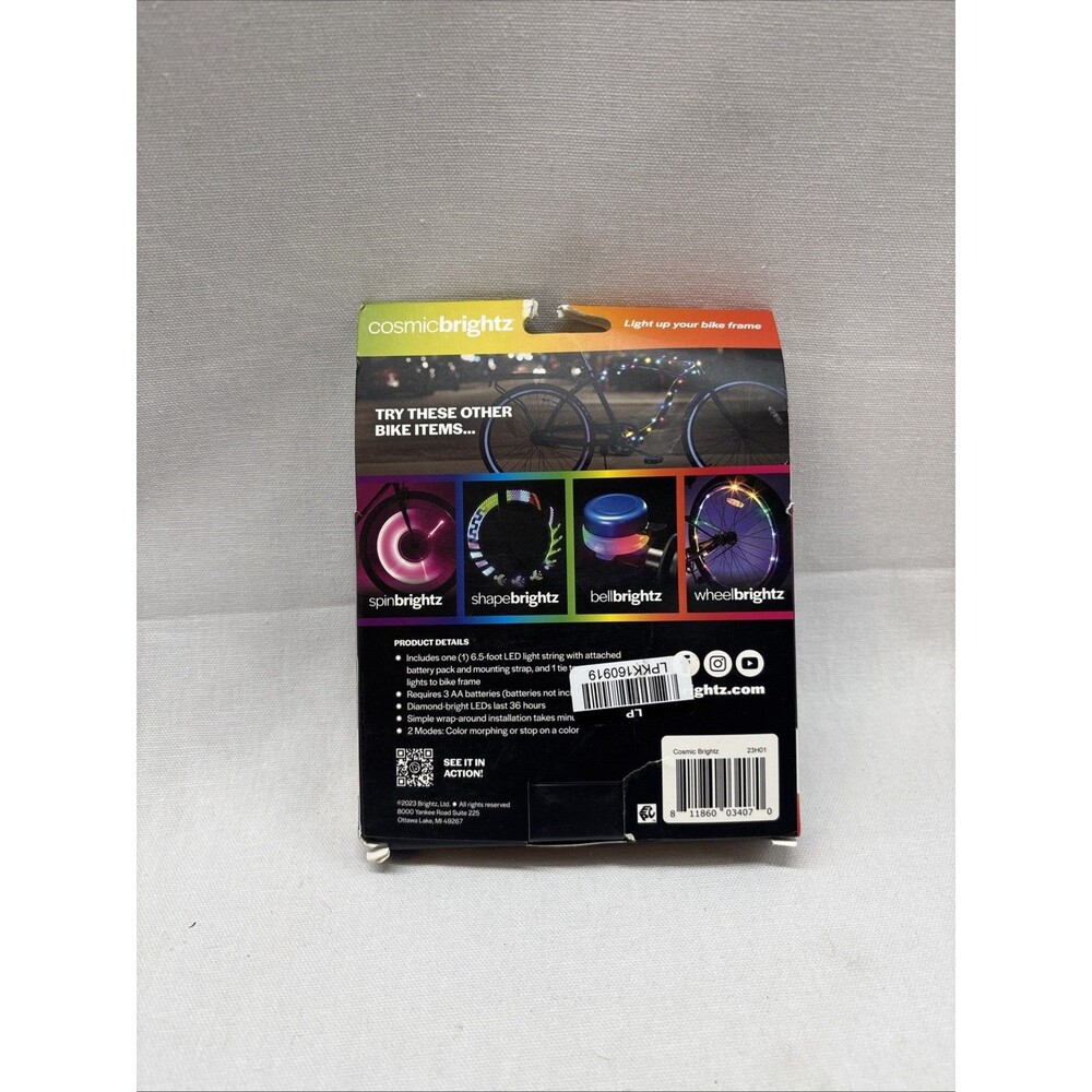 CosmicBrightz Bike Frame LED Light String Color Select Weather Resistant New - Picture 3 of 5
